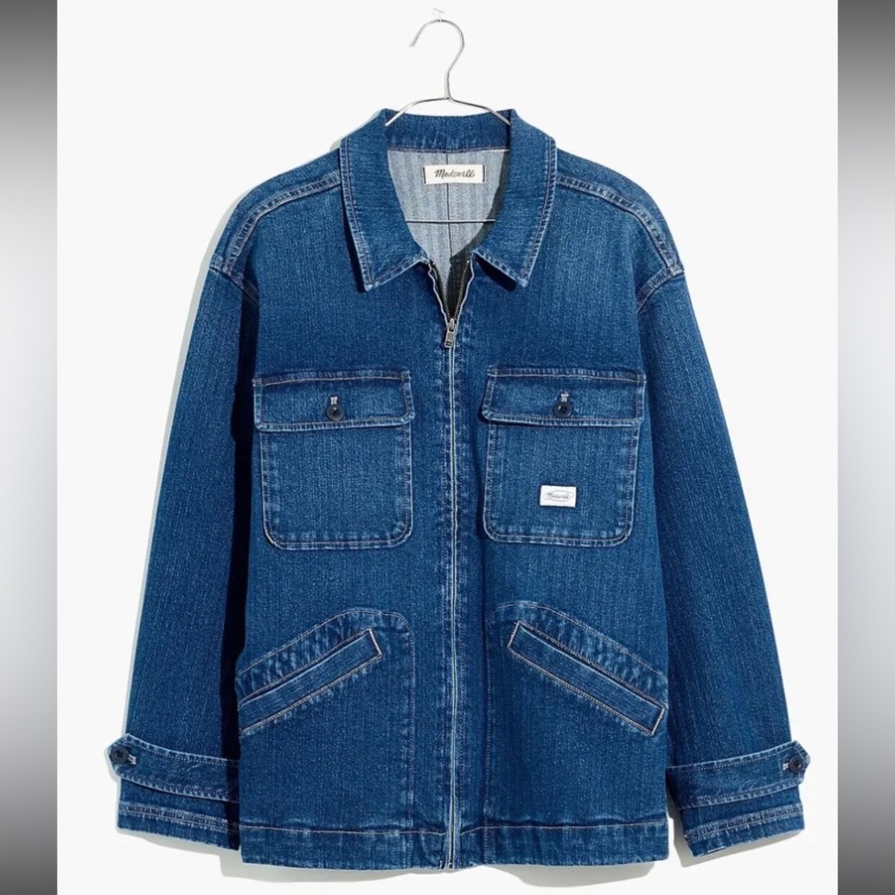 NWT Madewell Workwear Collection Herringbone Twill Denim Jean Chore Coat XS
